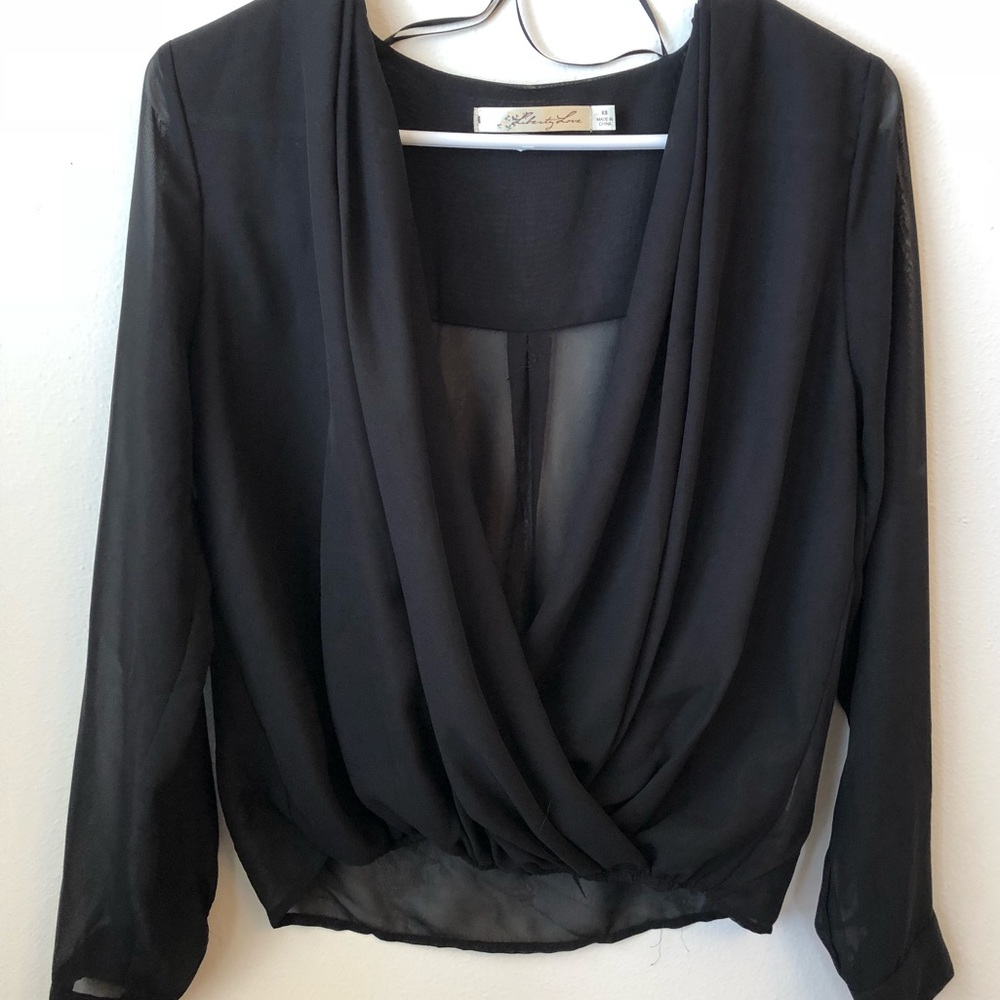 Black Low Cut Blouse